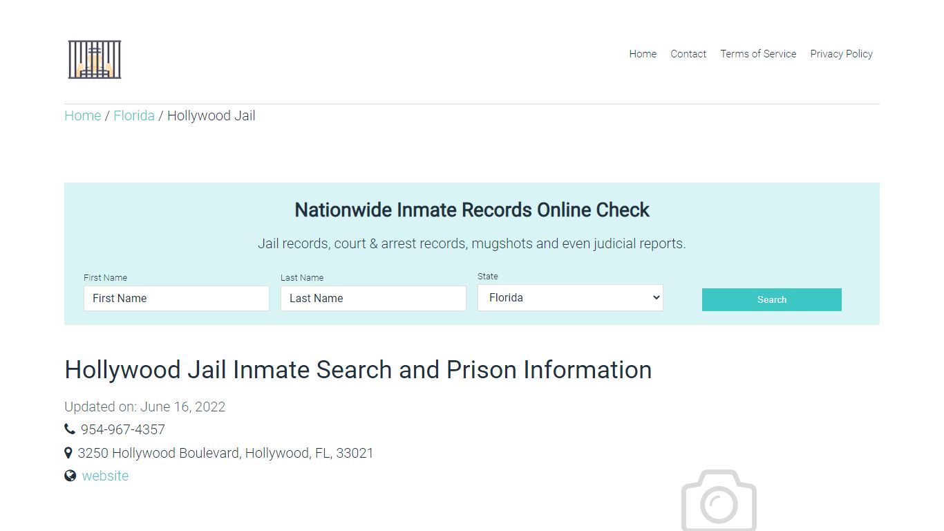 Hollywood Jail Inmate Search and Prison Information